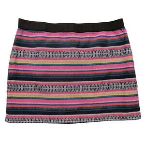 American Eagle Pink Mini Skirt Size 10 Colorful Rasta Boho Hippie Short Y2K 90s